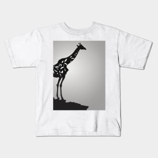 Girrafe Shadow Silhouette Anime Style Collection No. 148 Kids T-Shirt